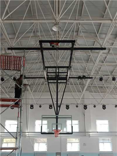 室内悬空式电动篮球架安装